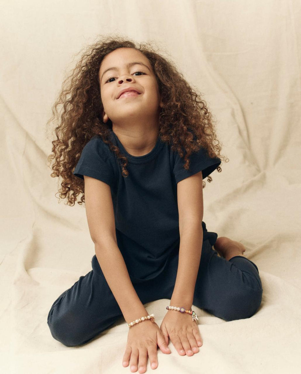 The Great. Tees &amp; Sweats | The Little Jersey Crop. True Navy - Kids