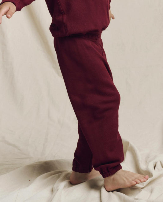 The Great. Tees &amp; Sweats | The Little Stadium Sweatpant. Solid Plum - Kids