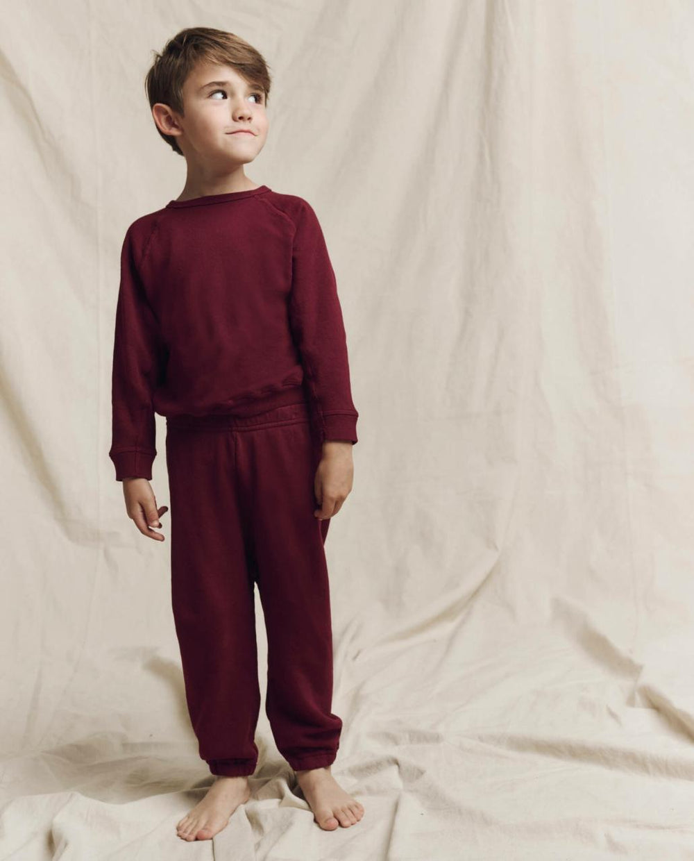 The Great. Tees &amp; Sweats | The Little Stadium Sweatpant. Solid Plum - Kids