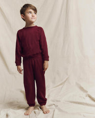 The Great. Tees &amp; Sweats | The Little Stadium Sweatpant. Solid Plum - Kids