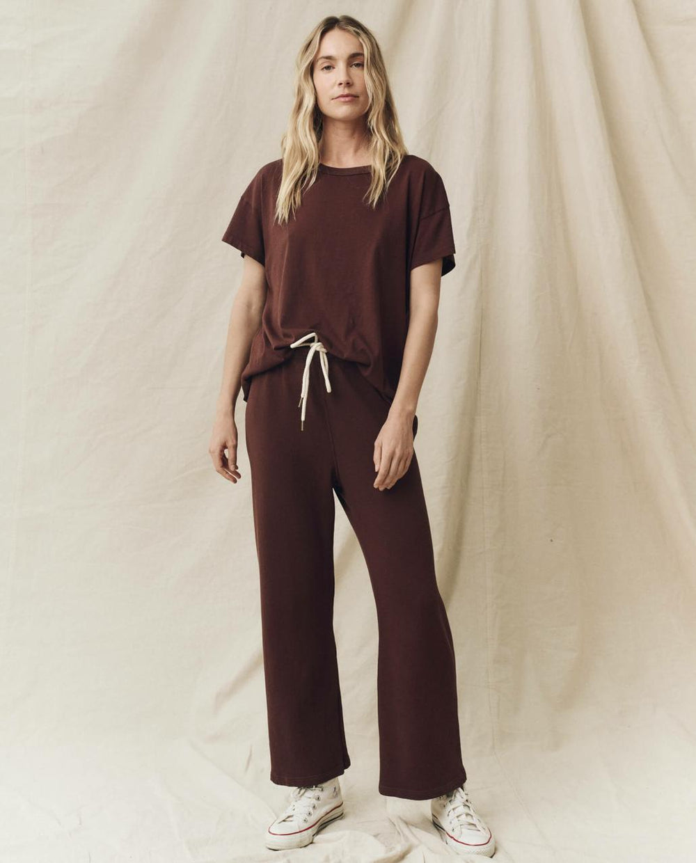 The Great. Tees | The Boxy Crew. Solid Toasted Walnut - Women