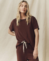 The Great. Tees | The Boxy Crew. Solid Toasted Walnut - Women