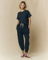 The Great. Tees | The Boxy Crew. Solid True Navy - Women