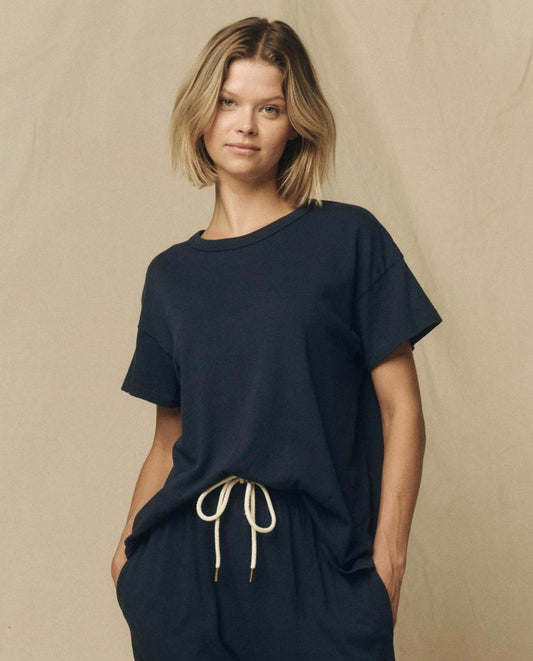 The Great. Tees | The Boxy Crew. Solid True Navy - Women