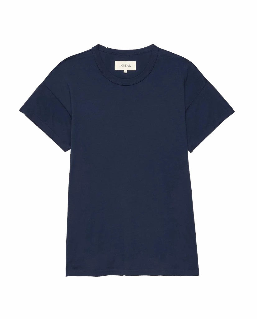 The Great. Tees | The Boxy Crew. Solid True Navy - Women