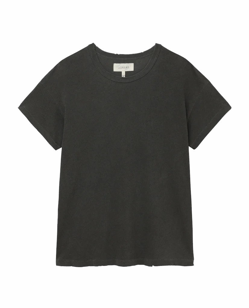The Great. Tees | The Boxy Crew. Washed Black - Women