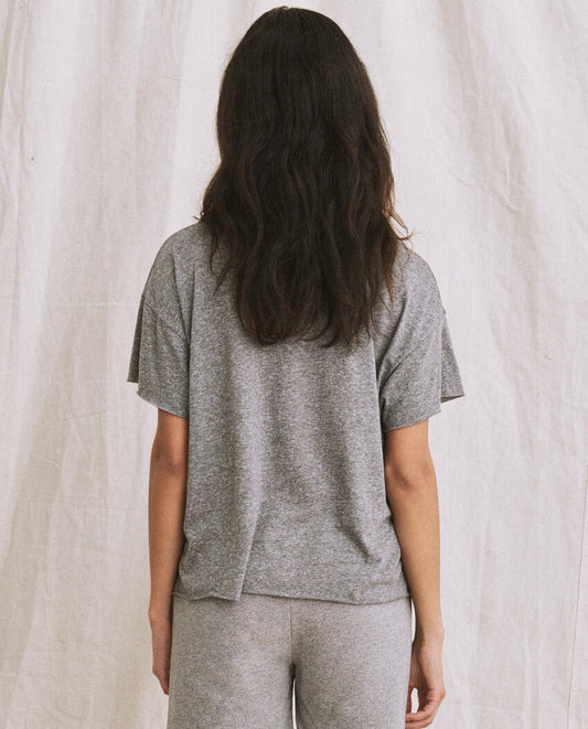 The Great. Tees | The Crop Tee. Solid Heather Grey - Women