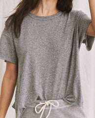The Great. Tees | The Crop Tee. Solid Heather Grey - Women