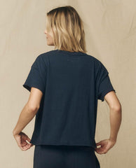 The Great. Tees | The Crop Tee. Solid True Navy - Women