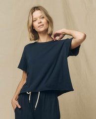 The Great. Tees | The Crop Tee. Solid True Navy - Women