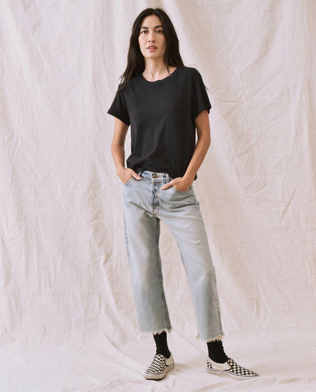The Great. Tees | The Little Recycled Rib Tee. Night - Women
