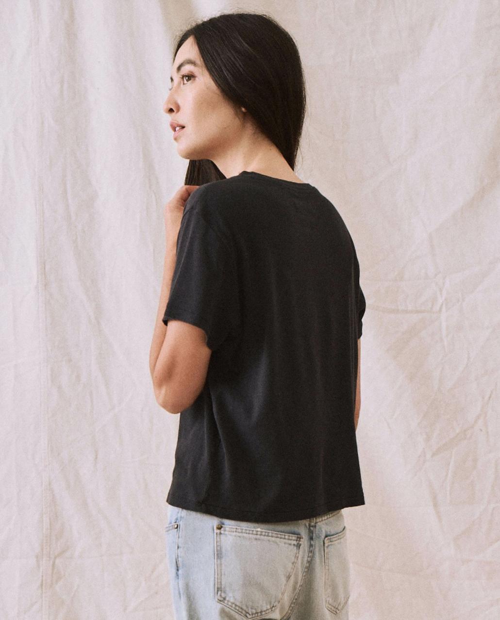 The Great. Tees | The Little Recycled Rib Tee. Night - Women