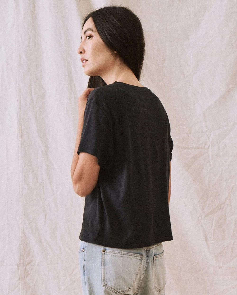 The Great. Tees | The Little Recycled Rib Tee. Night - Women