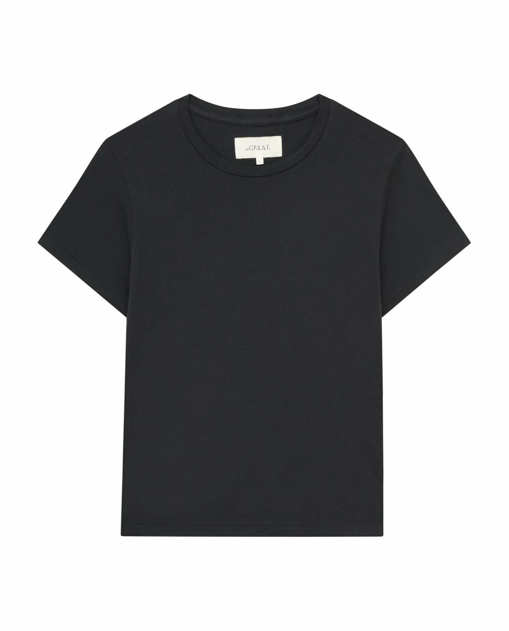The Great. Tees | The Little Tee. Solid Almost Black - Women