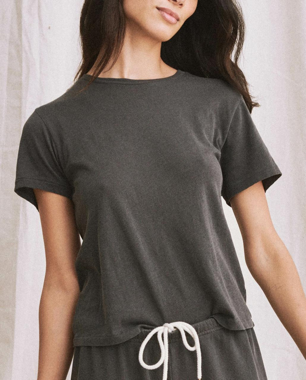 The Great. Tees | The Little Tee. Washed Black - Women