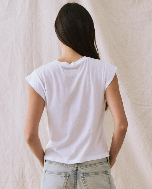 The Great. Tees | The Peak Shoulder Tee. True White - Women