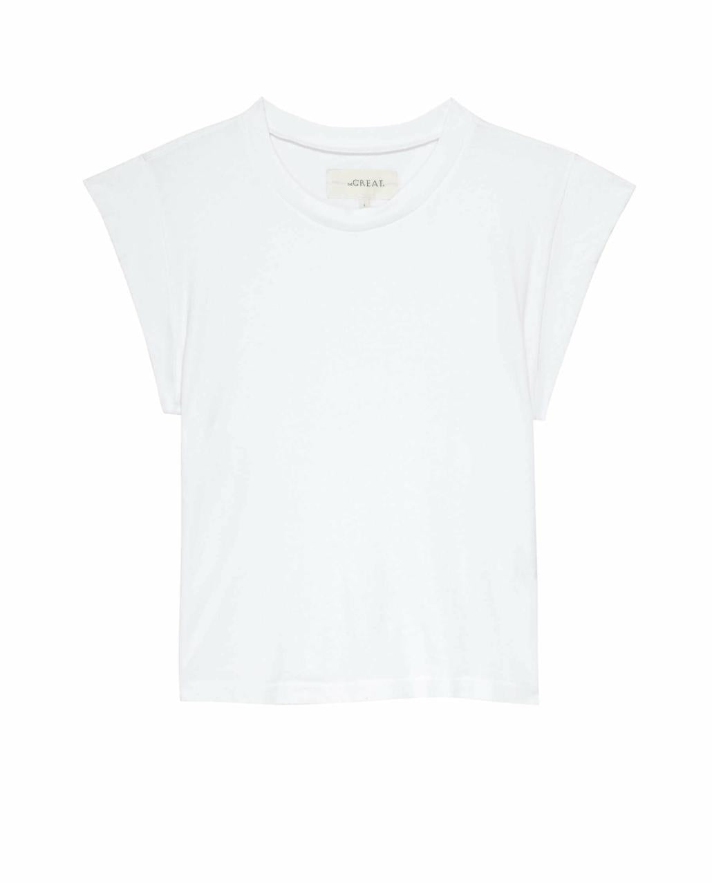 The Great. Tees | The Peak Shoulder Tee. True White - Women