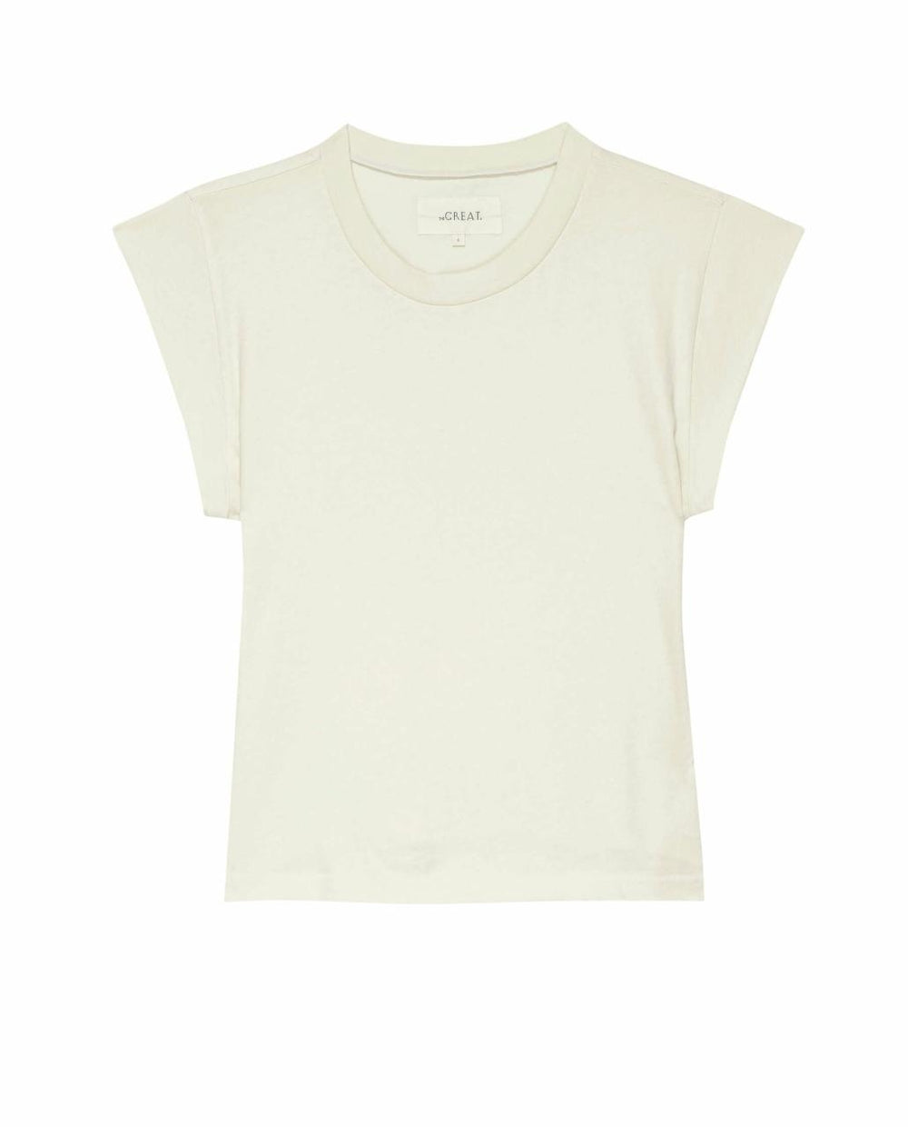 The Great. Tees | The Peak Shoulder Tee. Washed White - Women