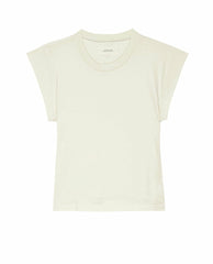The Great. Tees | The Peak Shoulder Tee. Washed White - Women