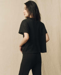 The Great. Tees | The Pocket Tee. Solid Almost Black - Women