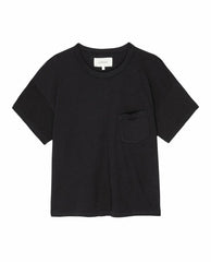 The Great. Tees | The Pocket Tee. Solid Almost Black - Women