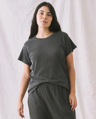 The Great. Tees | The Slim Tee. Washed Black - Women