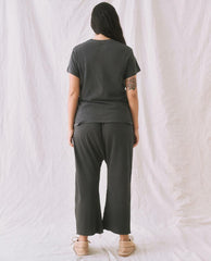 The Great. Tees | The Slim Tee. Washed Black - Women