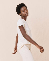 The Great. Tees | The Slim Tee. Washed White - Women