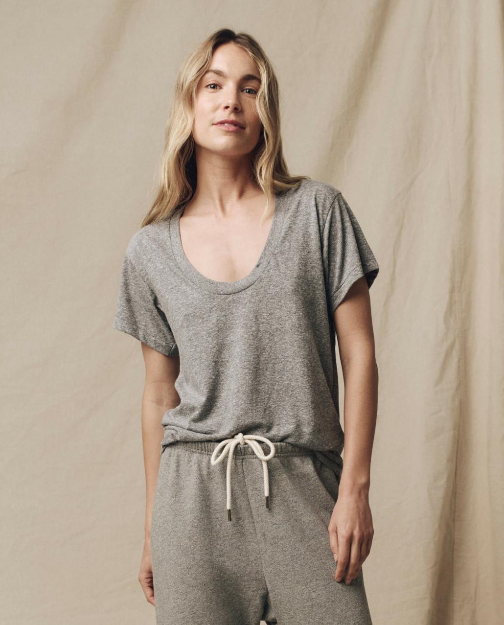 The Great. Tees | The Slim U Heather Grey - Women