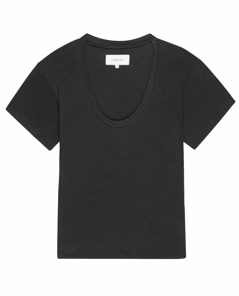 The Great. Tees | The Slim U Washed Black - Women