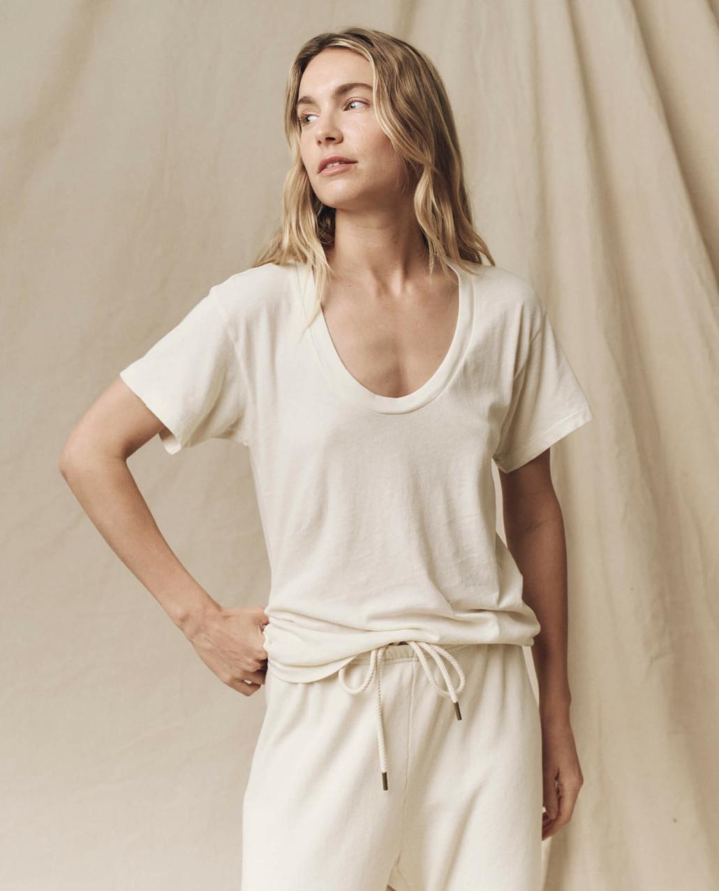 The Great. Tees | The Slim U Washed White - Women