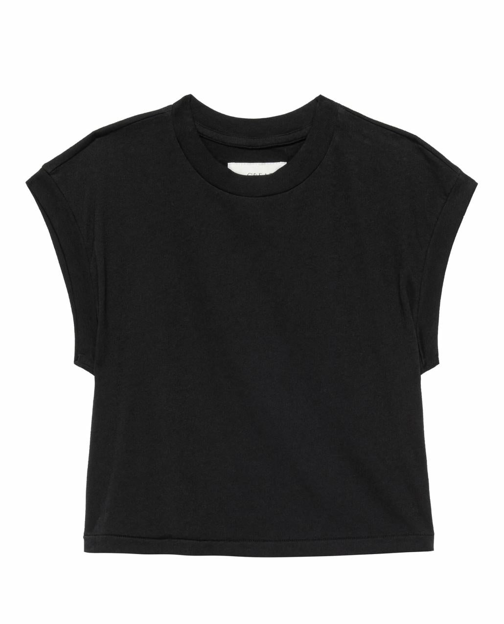 The Great. Tees | The Square Tee. Almost Black - Women