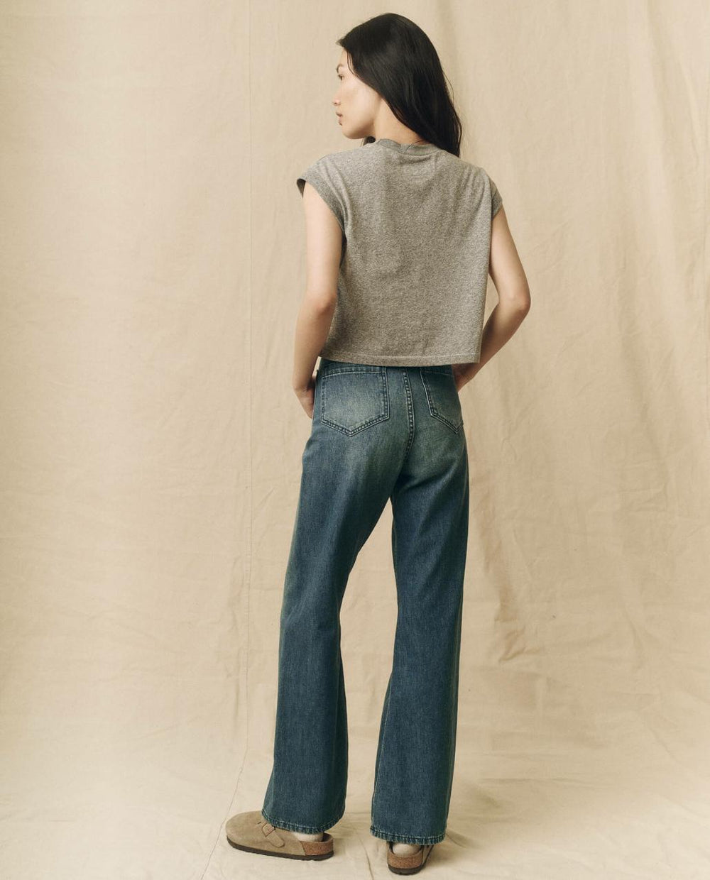 The Great. Tees | The Square Tee. Heather Grey - Women