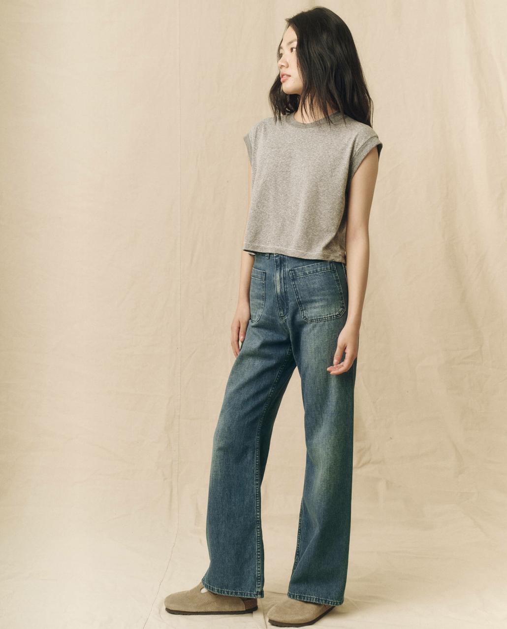 The Great. Tees | The Square Tee. Heather Grey - Women