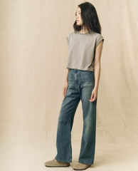 The Great. Tees | The Square Tee. Heather Grey - Women