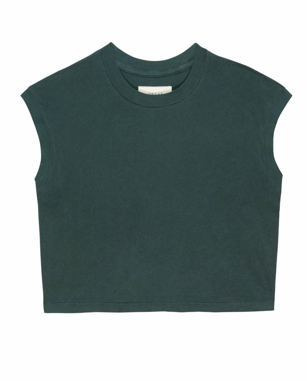 The Great. Tees | The Square Tee. Solid Deep Sea Green - Women