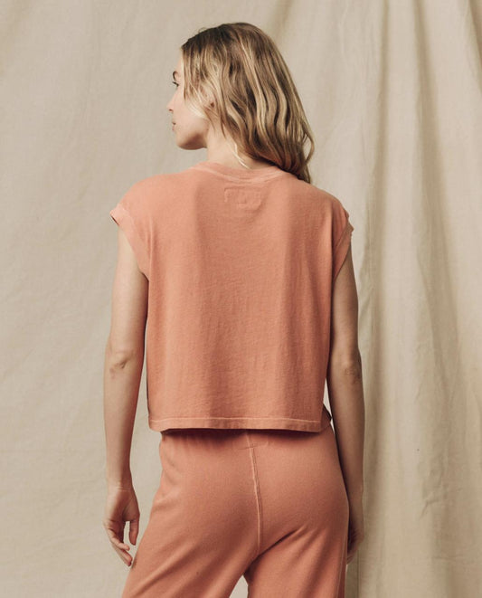 The Great. Tees | The Square Tee. Solid Sun Dried Orange - Women