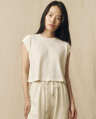 The Great. Tees | The Square Tee. Washed White - Women