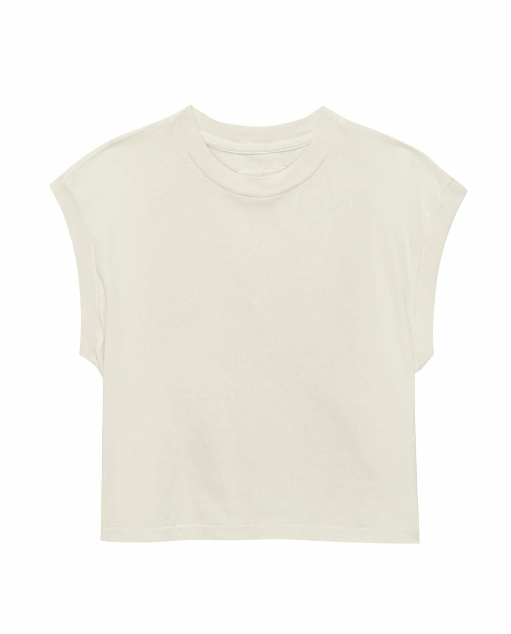 The Great. Tees | The Square Tee. Washed White - Women