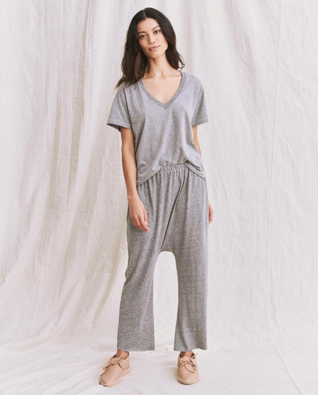 The Great. Tees | The V Heather Grey - Women