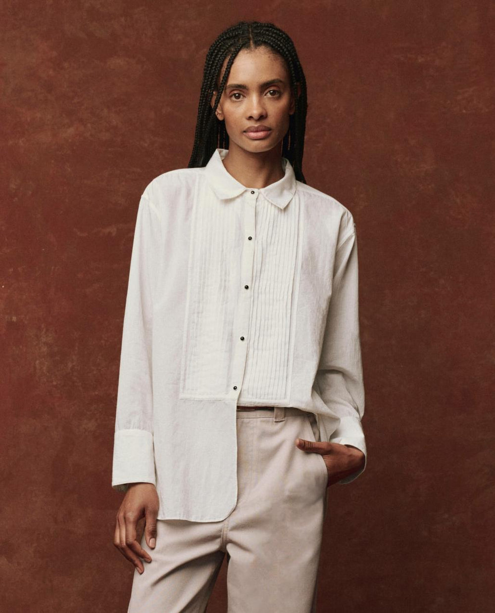 The Great. Tops | The Classic Tux Top. White - Women