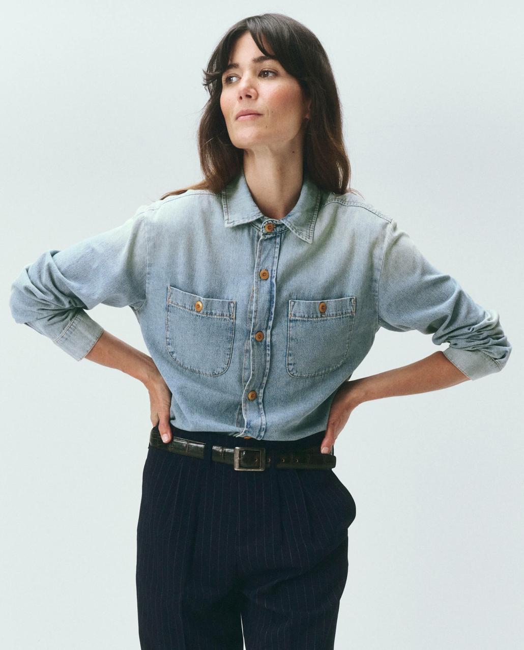 The Great. Tops | The Harbor Shirt. Asphalt Wash - Women