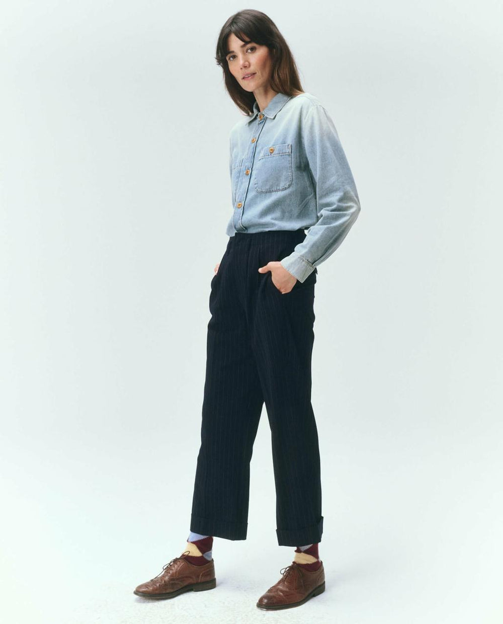 The Great. Tops | The Harbor Shirt. Asphalt Wash - Women