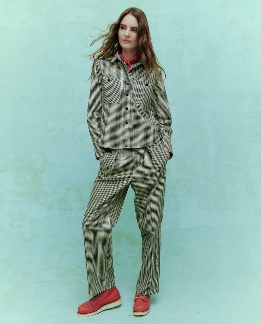 The Great. Tops | The Porter Shirt. Vintage Houndstooth - Women