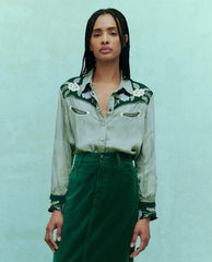 The Great. Tops | The Western Heritage Shirt. Dried Sage - Women