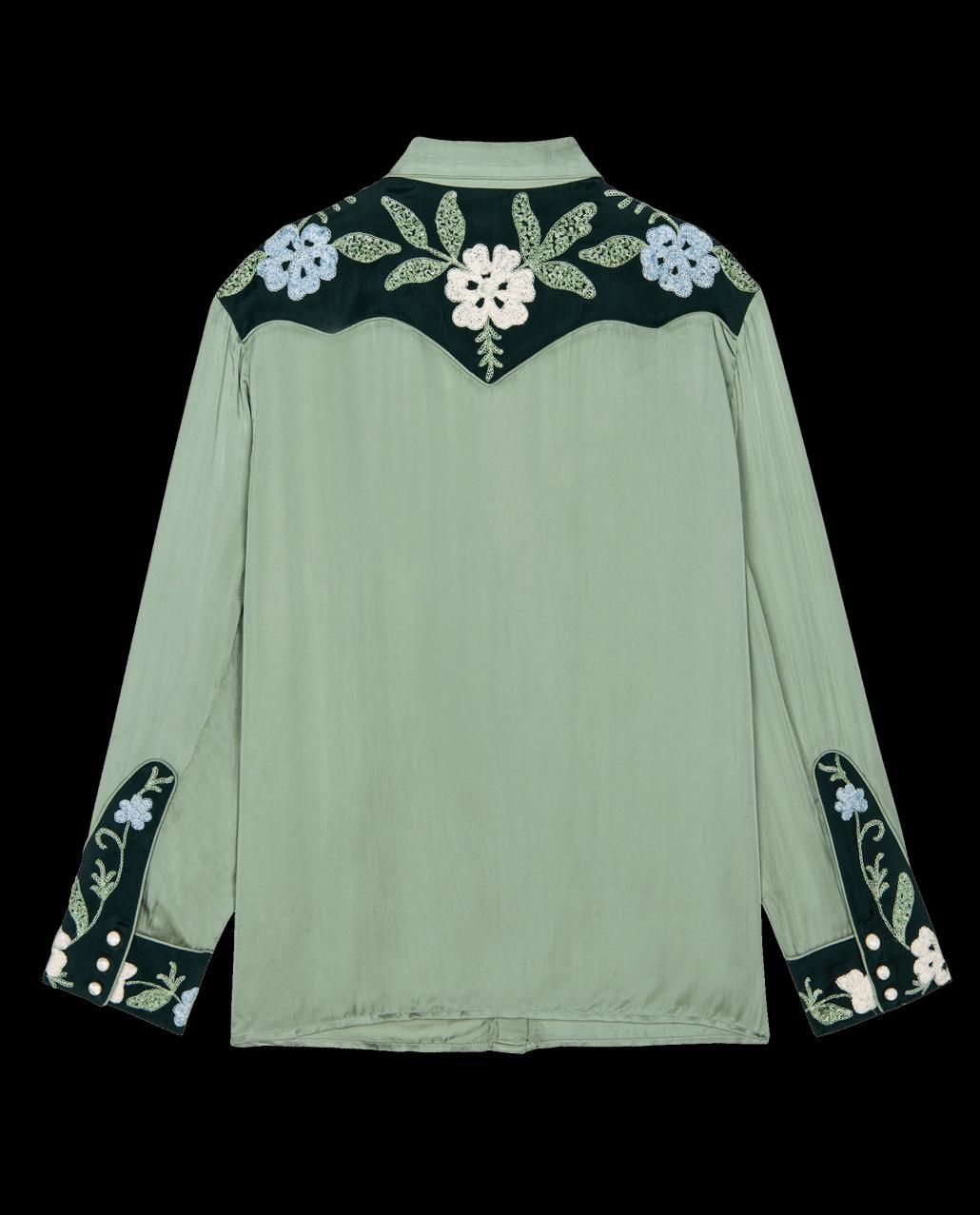 The Great. Tops | The Western Heritage Shirt. Dried Sage - Women